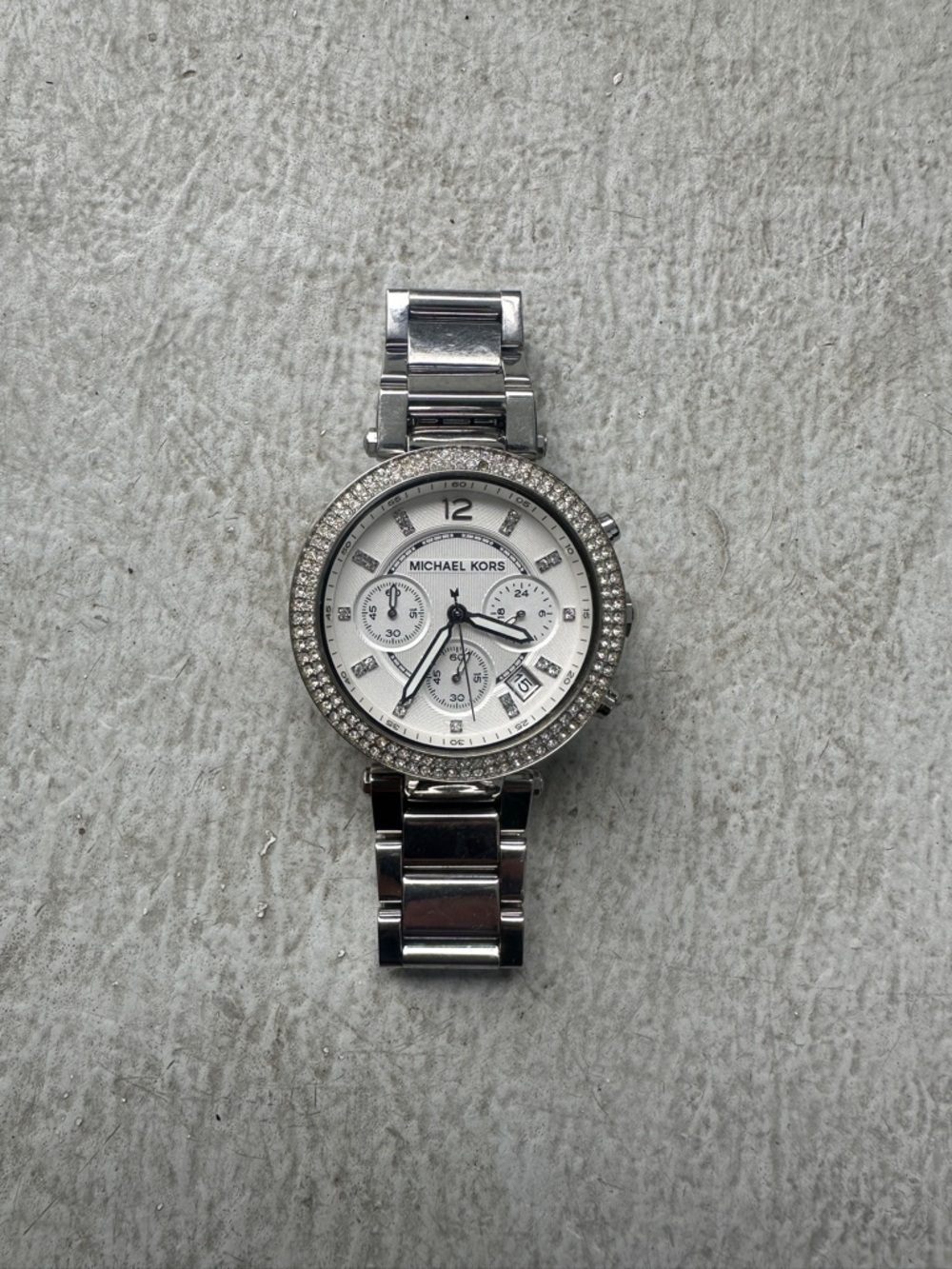 Michael Kors Silver Crystal-Accent Watch